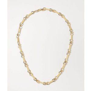 Vanessa Mooney Iris Chain Necklace 24K Gold-Fill Bar & Chain Link Necklace
